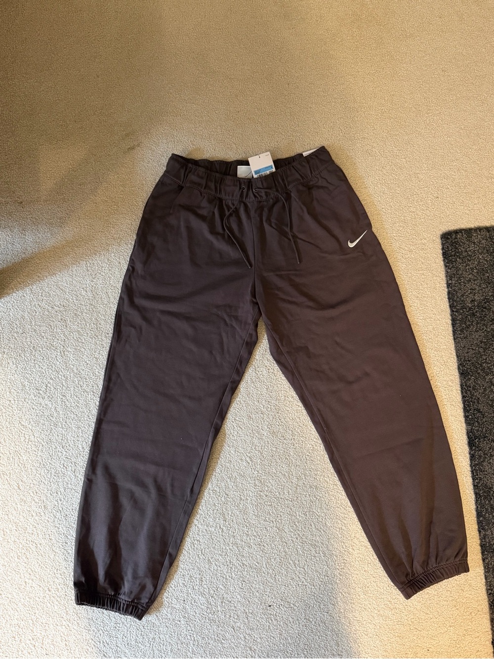 Nike Brown Women's Jogger Pants with White Swoosh